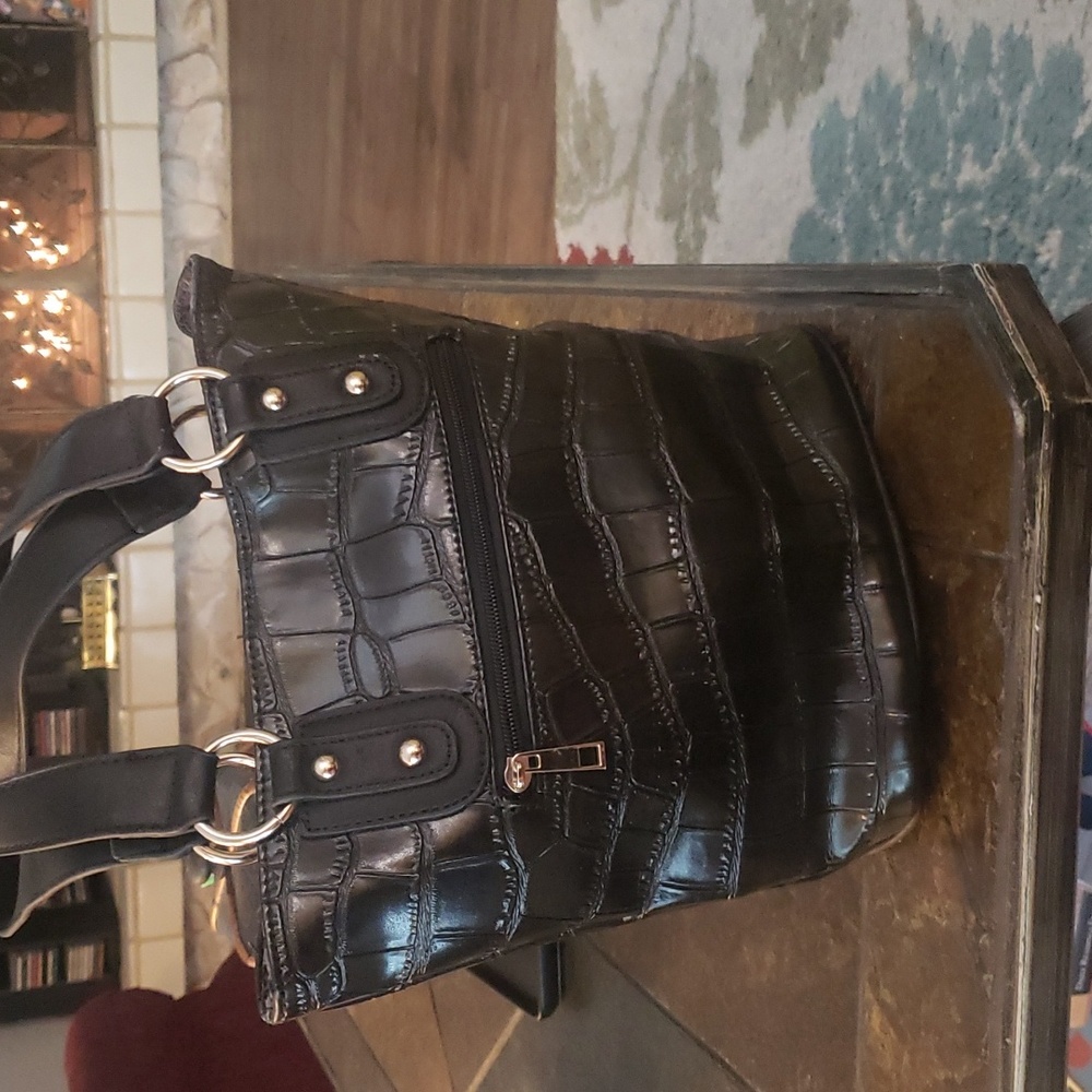 Black Animal print Bag 5 pockets